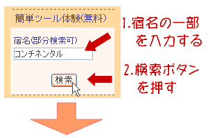 宿名の入力欄に入力する